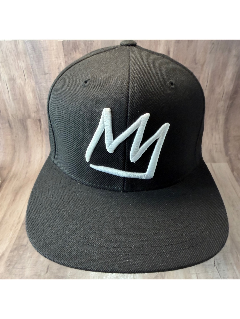 Mammoth Mountain Hat Crown Black White Map Under Brim Snapback Cap Wool Blend - Picture 5 of 9